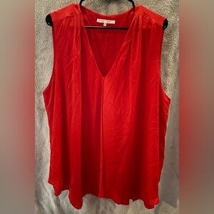 Violet & Claire Vibrant Red V-Neck Blouse
